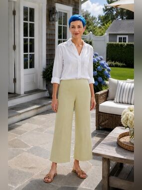 Petal & Pup Pistachio Green Wide Leg Pants High Waist Size 8